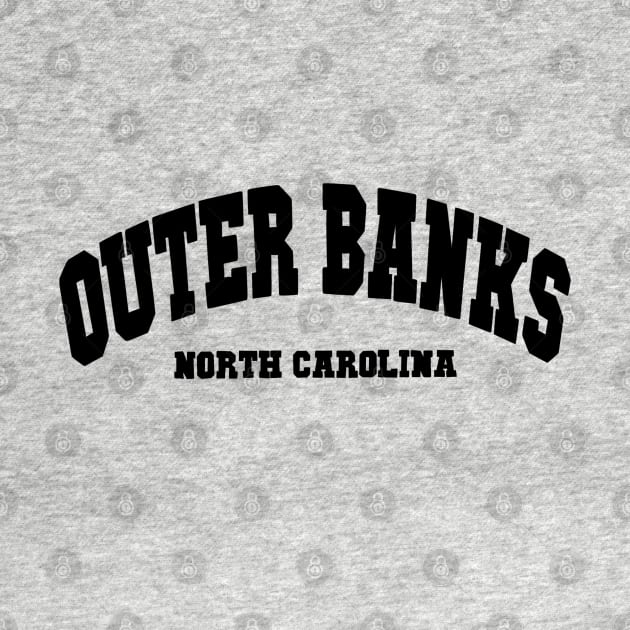 Outer Banks North Carolina Printed Black Text by tekolier